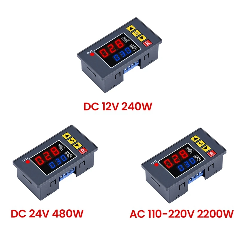 T3231 Programmable Time Controller Dual LED Display Digital Relay Time Delay Switch