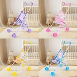 Durable Interactive Dolls Pram Plastic Stable Baby Stroller Pretend Play Toys Doll Stroller for Boys Girls Babies