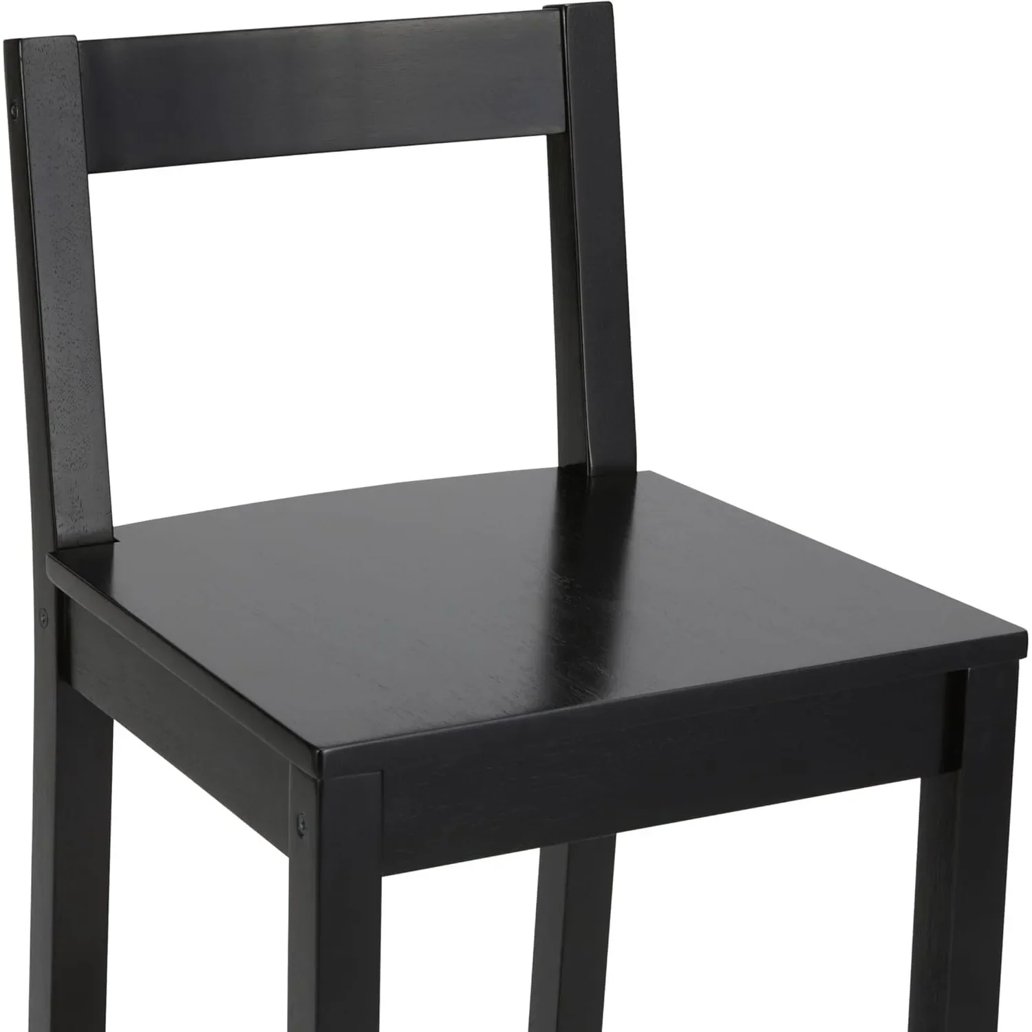 Black 24 Inch Wood Bar Stools 2-Pack, with Backrest - Sturdy & Smooth Seating for Kitchen Island