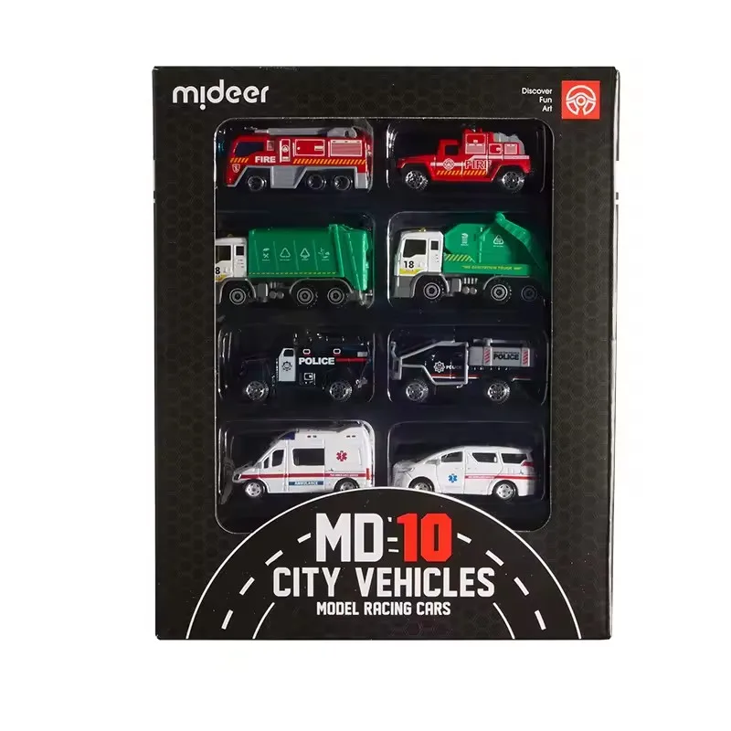 Mideer 10 Pcs Simulation Model Racing Cars City Vehicles Alloy Racing Club Urban Function Car For Kids Boy Gifts images - 6