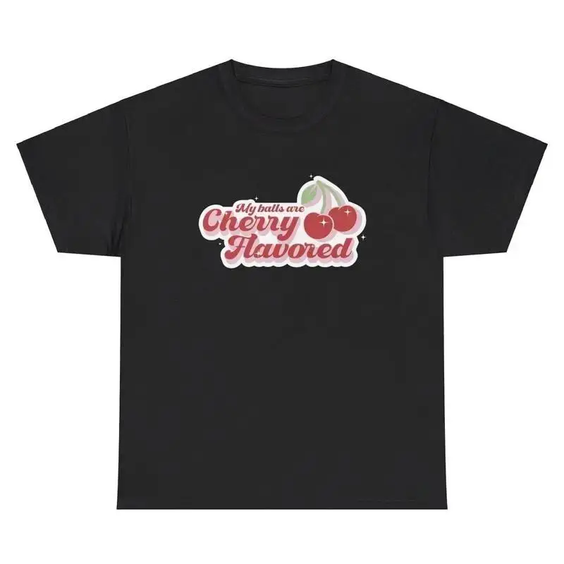 My Balls Are Cherry Flavored TShirt Funny Food Genitals Y2K Adult Humor Joke Tee