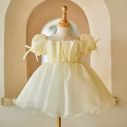 2024 New Children's Host Piano Performance Ball Gown Wedding Birthday Baptism Party Flower Girl Dresses A4138 Vestidos