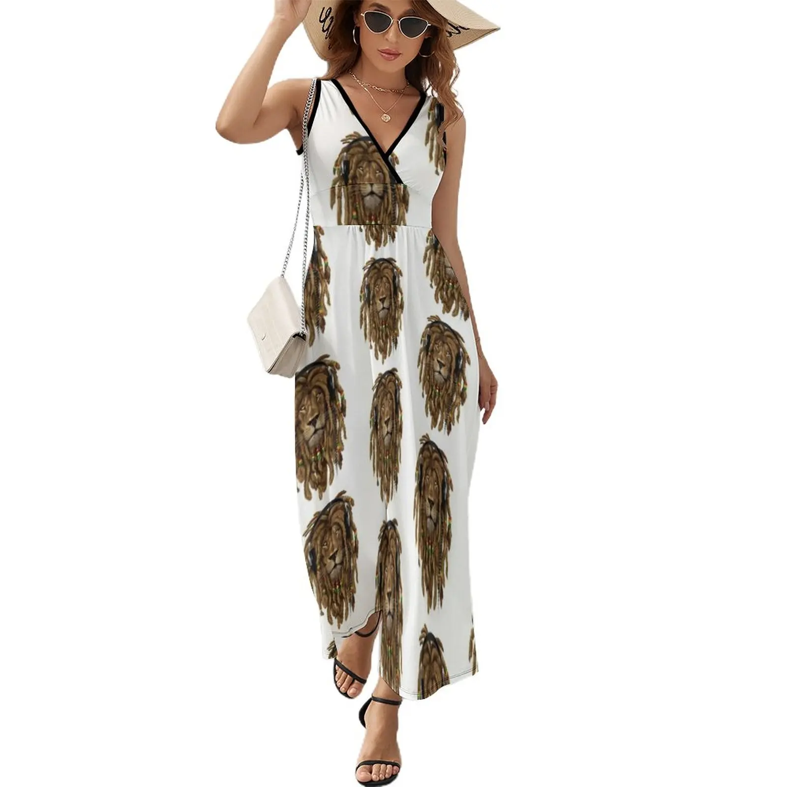 

Rastafari Lion for Reggae Lover Sleeveless Dress Dresses luxury woman evening dress