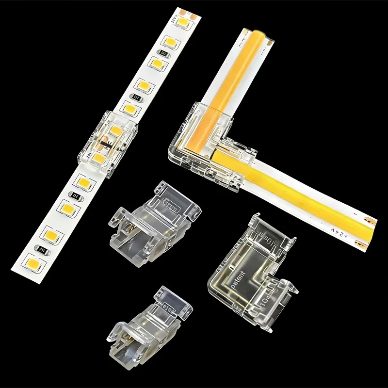 10/20Pcs LED Light Strip Connector, Easy to Connect SMD/COB Light Strips, for 8mm 10mm 2/3/4 Pin Ensuring No Dark Areas