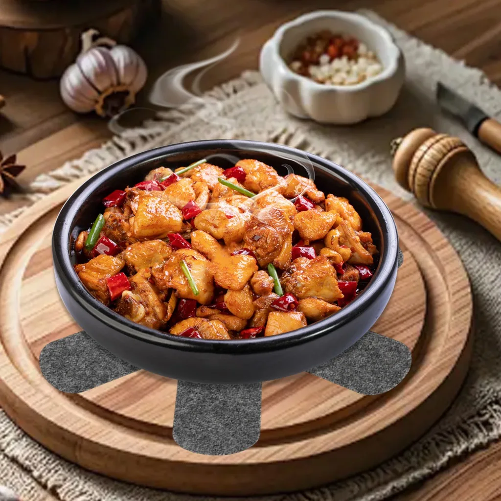 

5Pcs High Quality Insulated Hexagonal Felt Desktop Pot Mats Powerful Anti Slip Vegetable Dish Non-Woven Pans Separator Pads 26cm