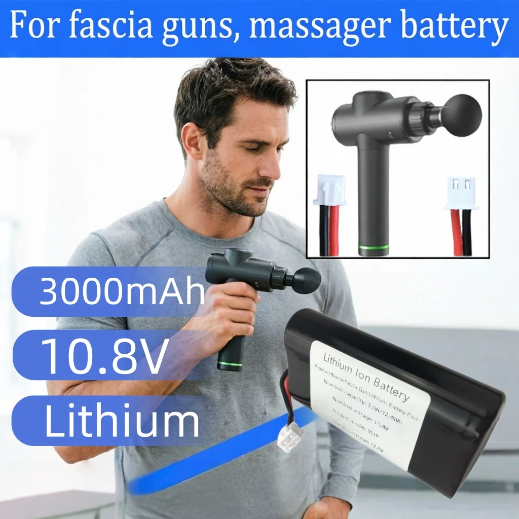 

2026 New 10.8V 3000mAh Rechargeable Lithium Battery Suitable For Fascia Guns & Massager Special Tools
