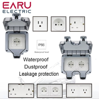 UK US FR DE EU Standard IP66 13A 16A 250V Weatherproof Waterproof Outdoor Wall Power Socket Box Electrical Outlet Charging Pile
