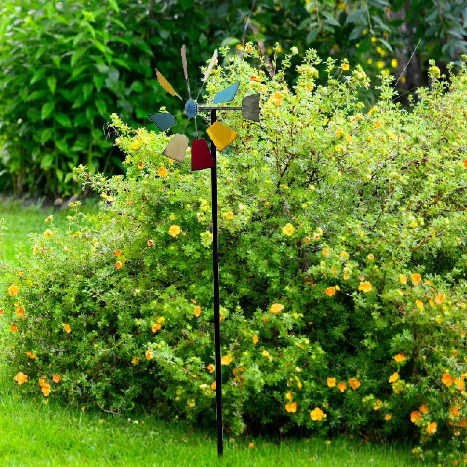 

Outdoor Metal Windmill Yard Art Wind Spinner with Stake for Park Garden Yard