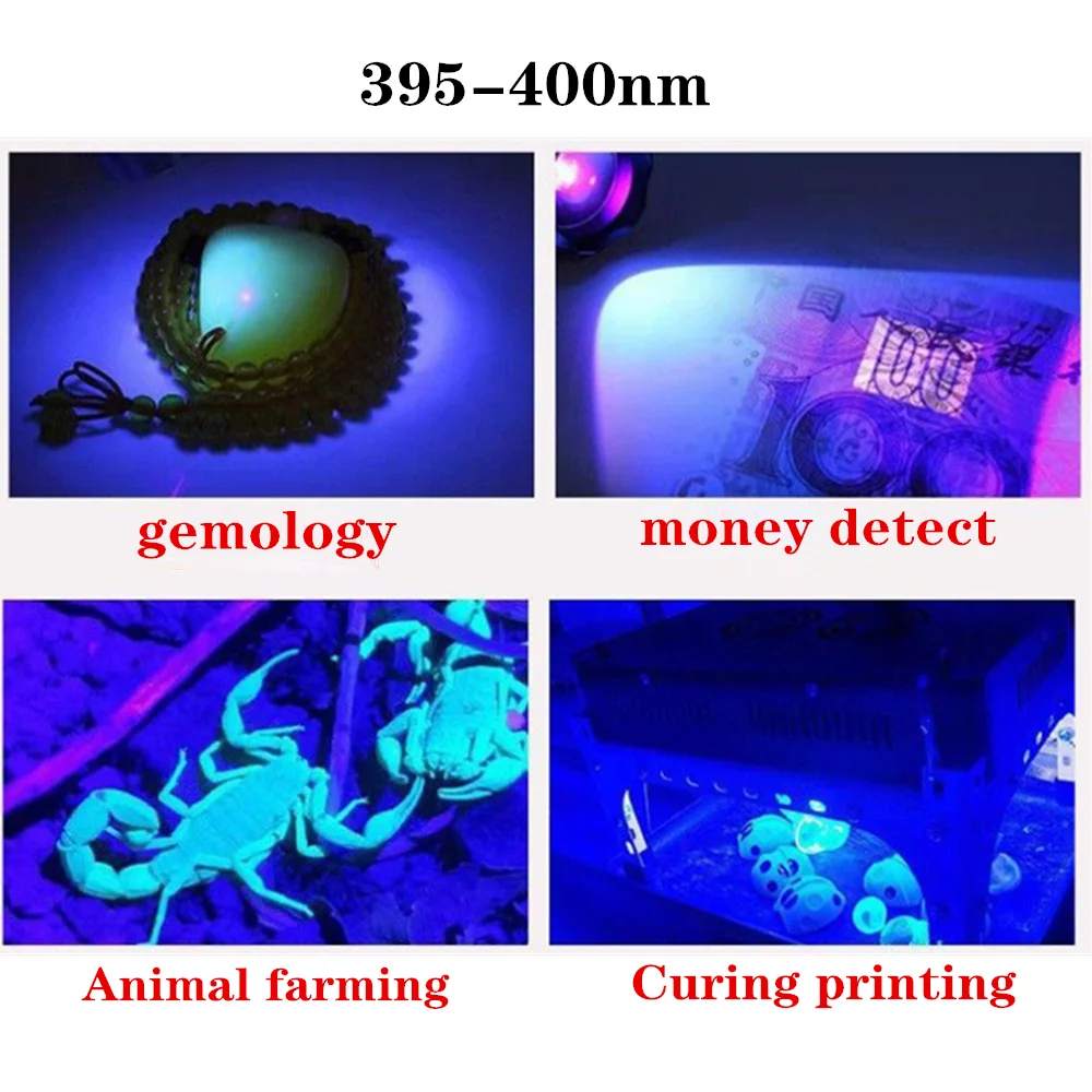 UV 10 W 6-8 V LED 6565 SMD Quartz Keramische Lamp Kralen COB 4 Chip 365nm 380nm 395nm 405nm Paars Licht met 20mm Koperen Substraat