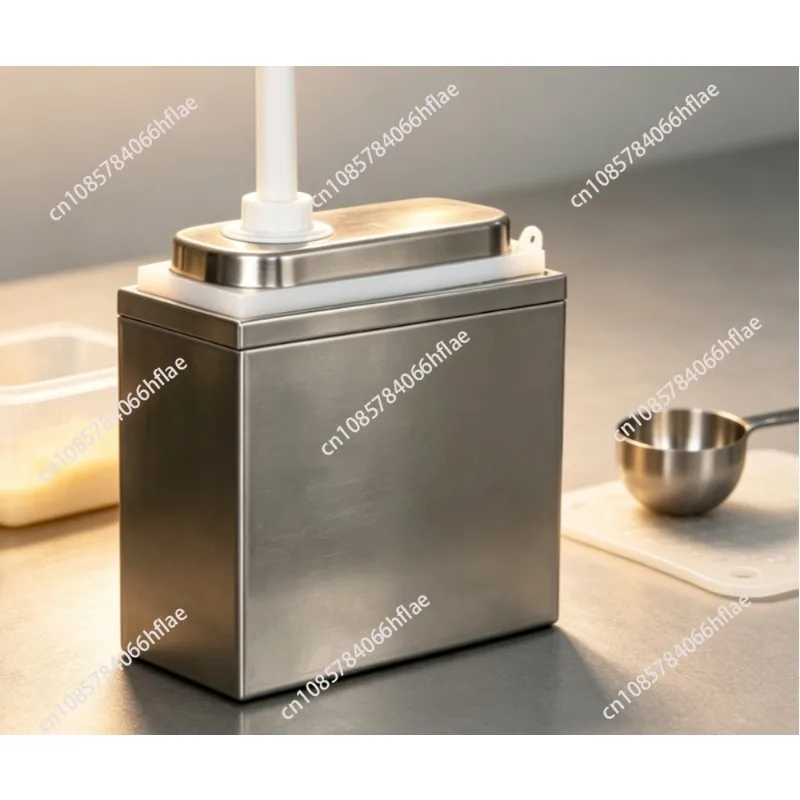 1L/2L Double Head Sauce Pump Dispenser, Stainless Steel & PP Plastic Condiment Dispenser AAAAA