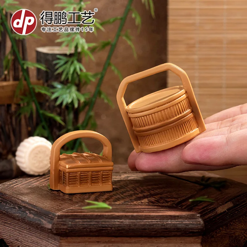 

6Pcs Resin Miniature Woven Baskets Realistic Bamboo Food Storage Tiny Decorative Accessories Micro Landscape Dollhouse