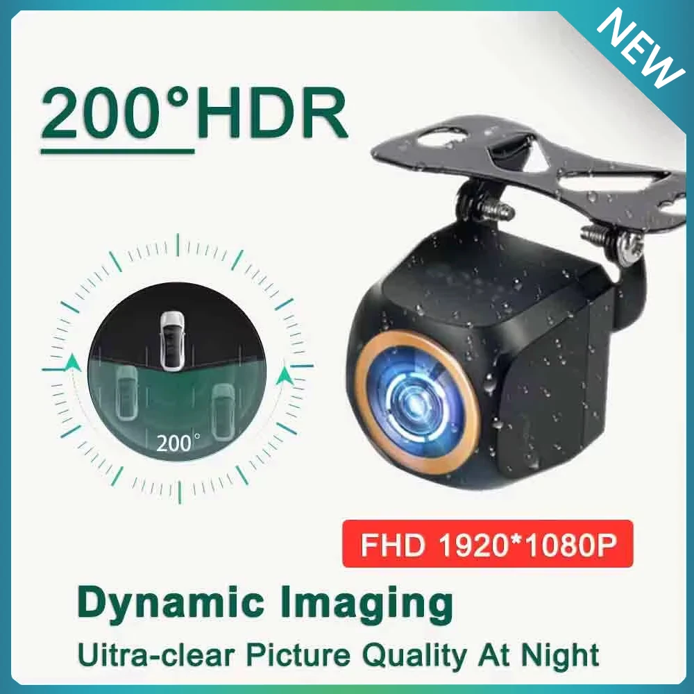 Auto Nevee AHD 1920x1080P Car Rear View Night Vision Vehicle back  Camera 200° For Fisheye Golden Lens Full HDR