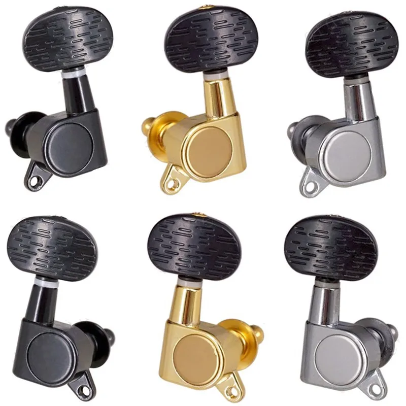 

6PCS Silver Black Gold Electric Acoustic Guitar Tuner Strings Button Tuning Pegs Keys Guitar Accessories Guitar Parts