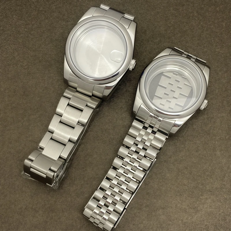 Accessori per custodie per NH35 Log Round Edge 36/39MM Cassa in acciaio inossidabile Vetro zaffiro per movimento NH35/36