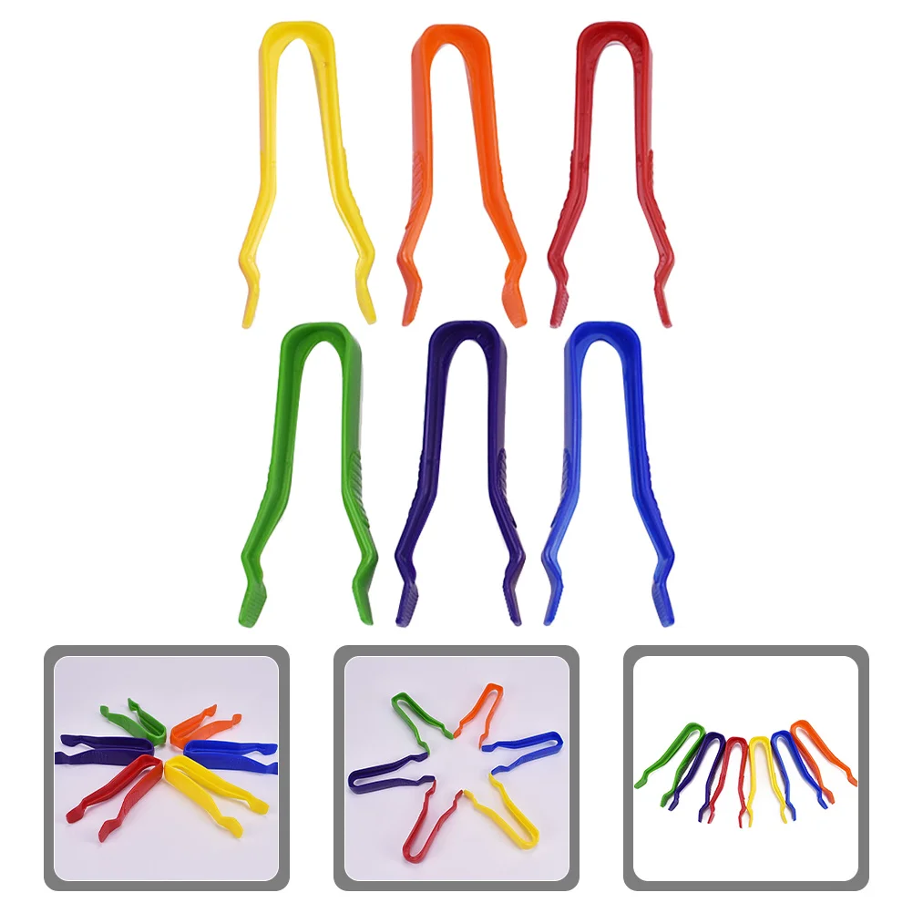 

6pcs Plastic Tweezers Colorful Craft Tweezer For Diy Jewelry Making Beads Stickers Precision Tools Kids Hobby Crafting