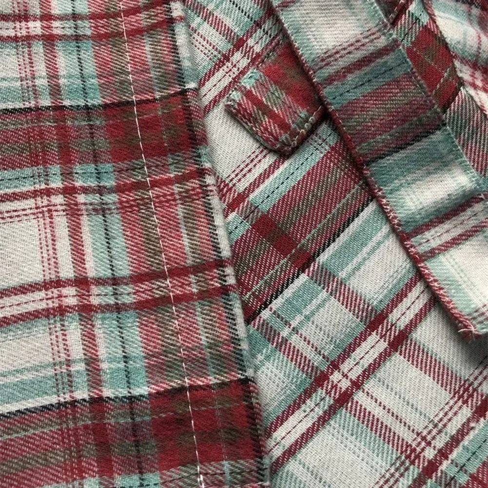 Casual passeio vermelho amarelo verão saia feminina retro irregular saia retro xadrez design comprimento regular leve estiramento