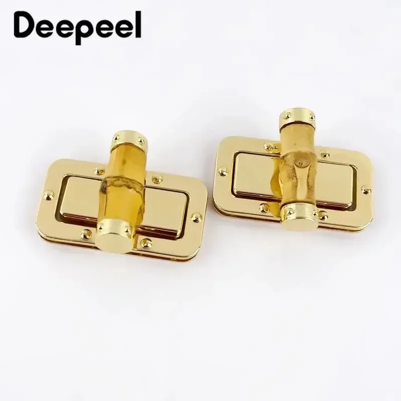 1/2Pcs Meetee Fashion Gold Metal Lock Clasp Turn Twist Locks Closure Snap Clip Buckles DIY Bag Purse Hardware Repair Accessories