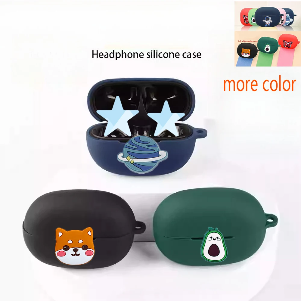 �tui pour EarFun Clip 2, motif dessin anim�, chiens amusants/animaux/fleurs, housse en silicone pour �couteurs Earfun Air Mini 2