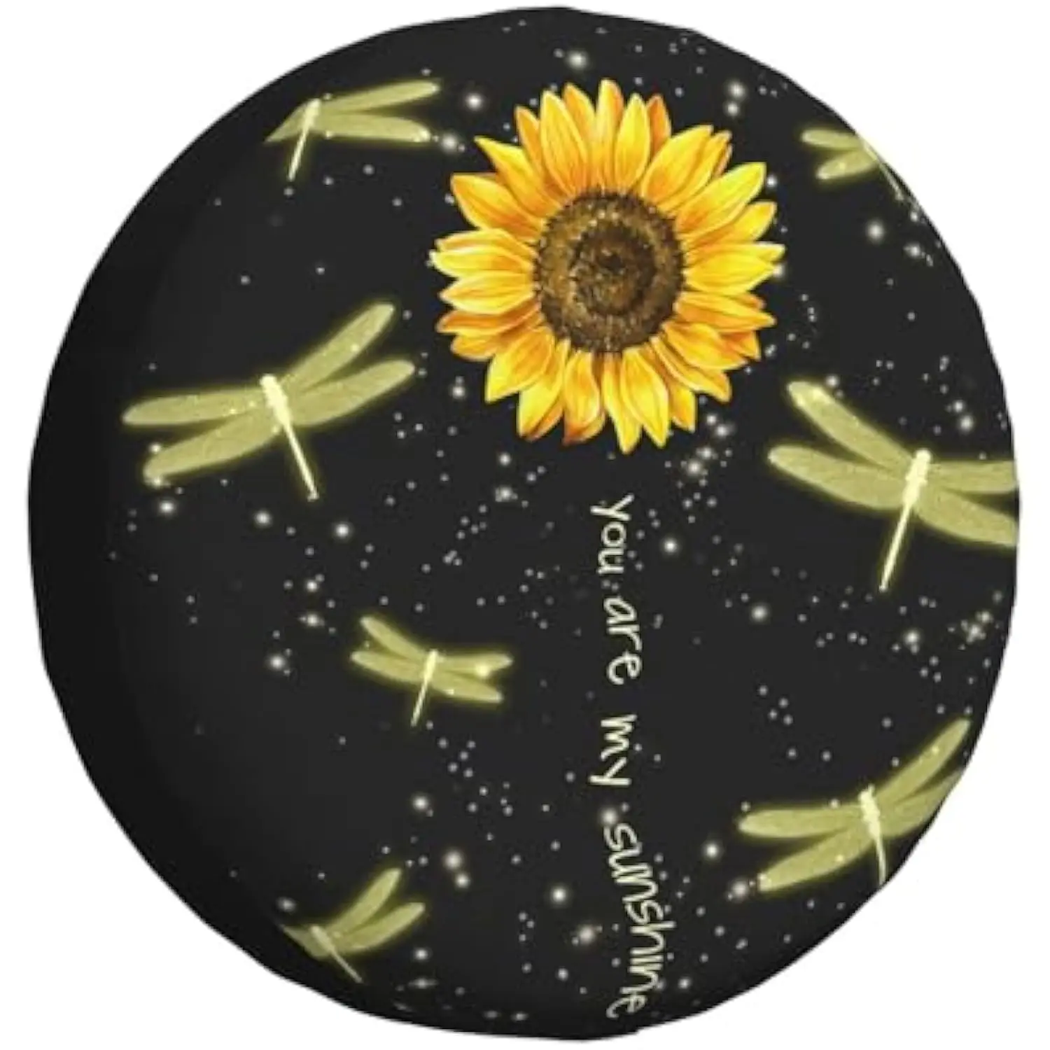 Sunflower Dragonfly Garden Spare Tire Cover Weatherproof Wheel Protector For Rv Suv