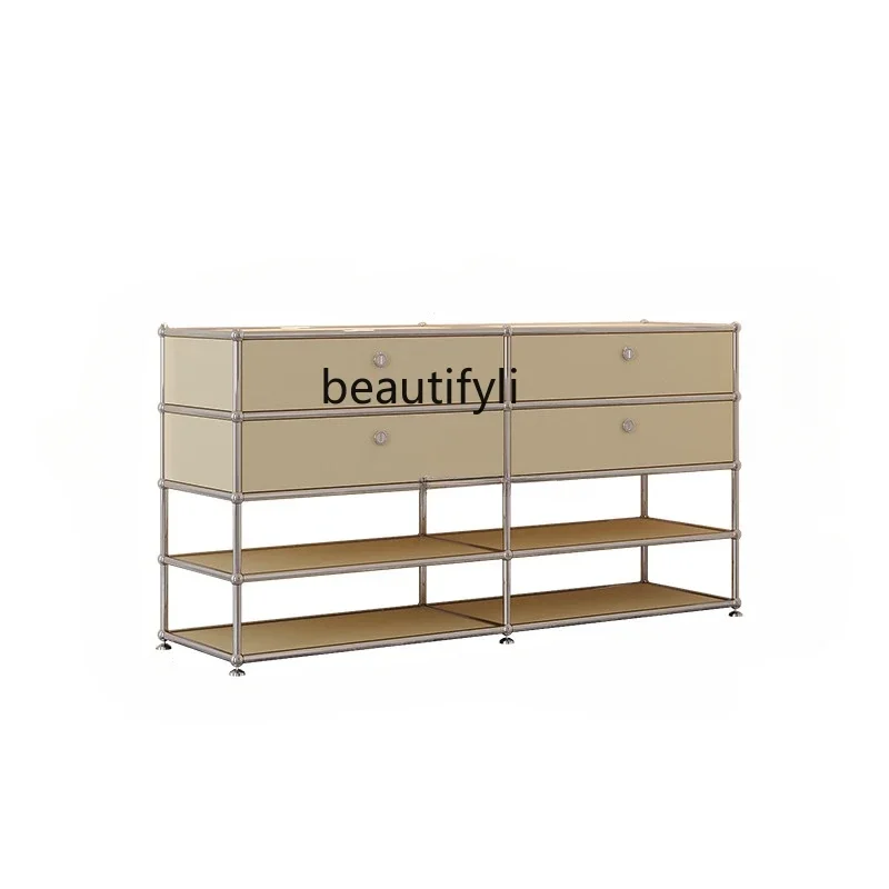 

V Cabinet Light Luxury Shoe Cabinet Living Room Locker Chest of Drawers Middle and Ancient Module Entrance Cabinet