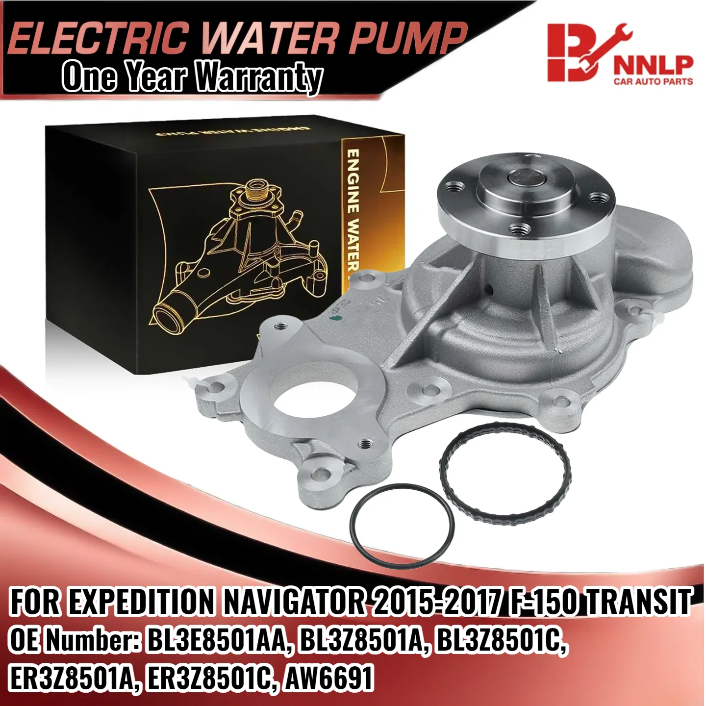 

Engine Water Pump for Ford F-150 2011-2016 Lincoln Navigator 2015-2017 V6 3.5L BL3E8501AA, BL3Z8501A, BL3Z8501C, ER3Z8501A