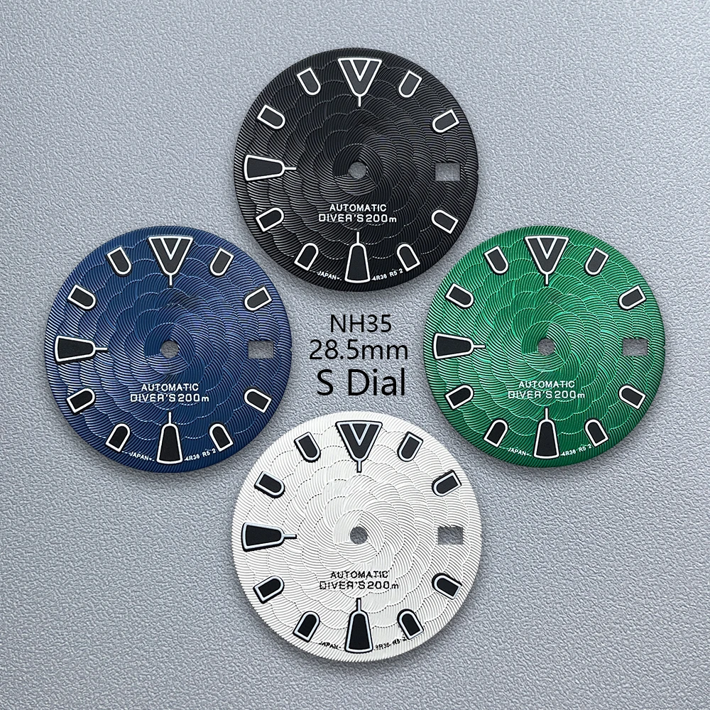 

28.5mm S Logo Dial Suitable For NH35/NH36/4R/7S Japanese Movement Lotus Flower High Quality Dial Watches Modified Accessories