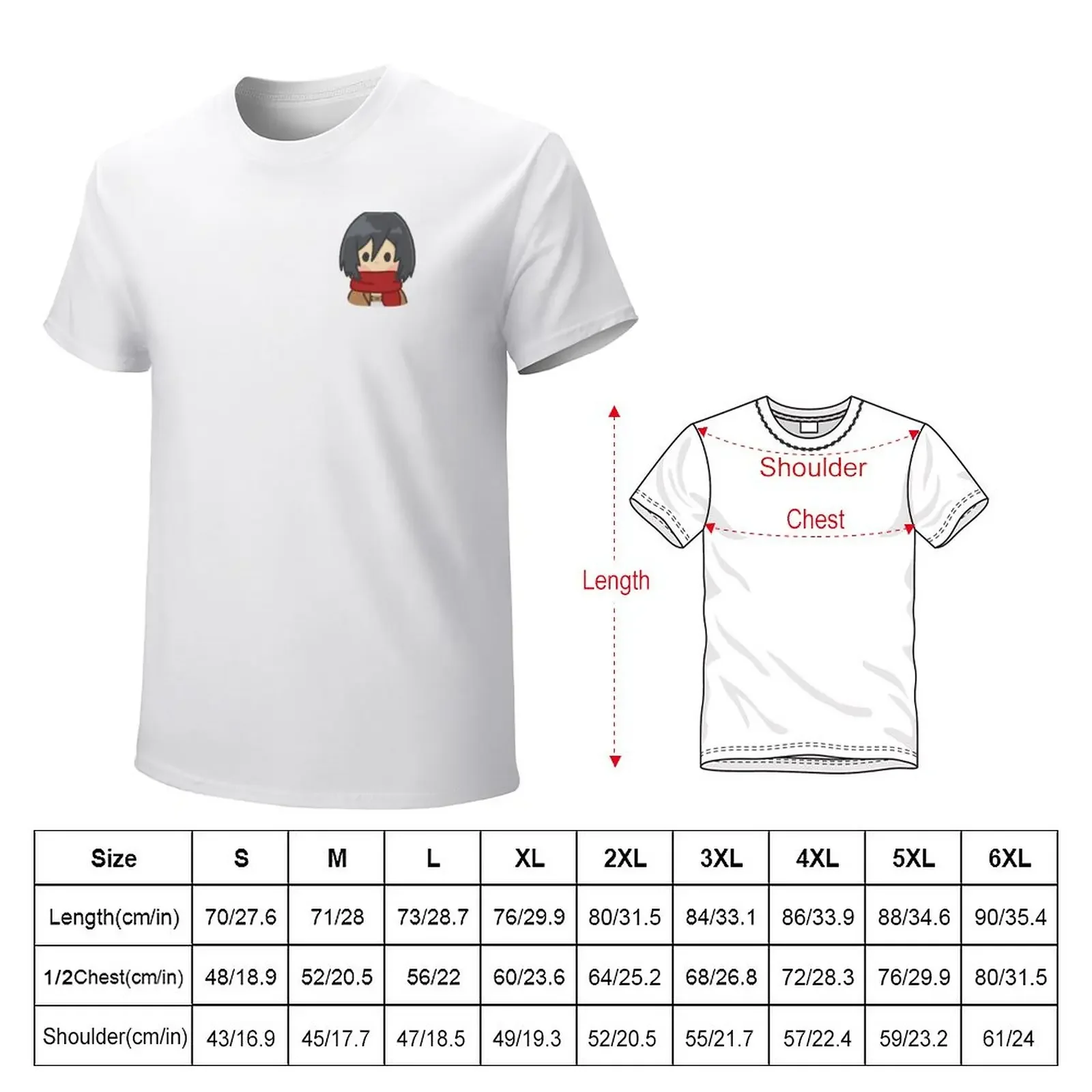 Mikasa Ackerman Sticker T-Shirt for a boy anime clothes kawaii clothes T-shirt men