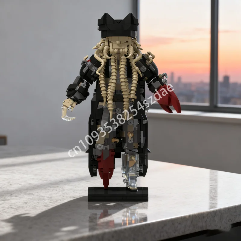 987 Uds. Figurita de Davy Jones, modelo de piratas de Disney, arquitectura de bloques de construcción, juguete educativo DIY, ladrillo, regalos de navidad para niños