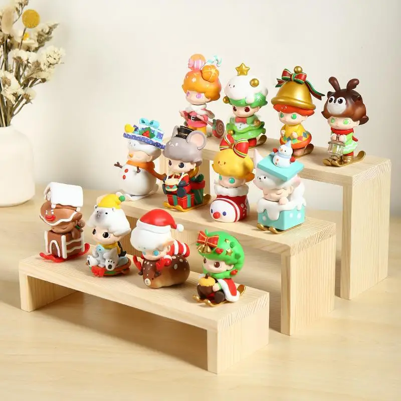 U Shape Wood Display Riser Stand, Jewelry Display Riser Shelf Showcase For Dessert Cupcake Shoes Action Figure Display