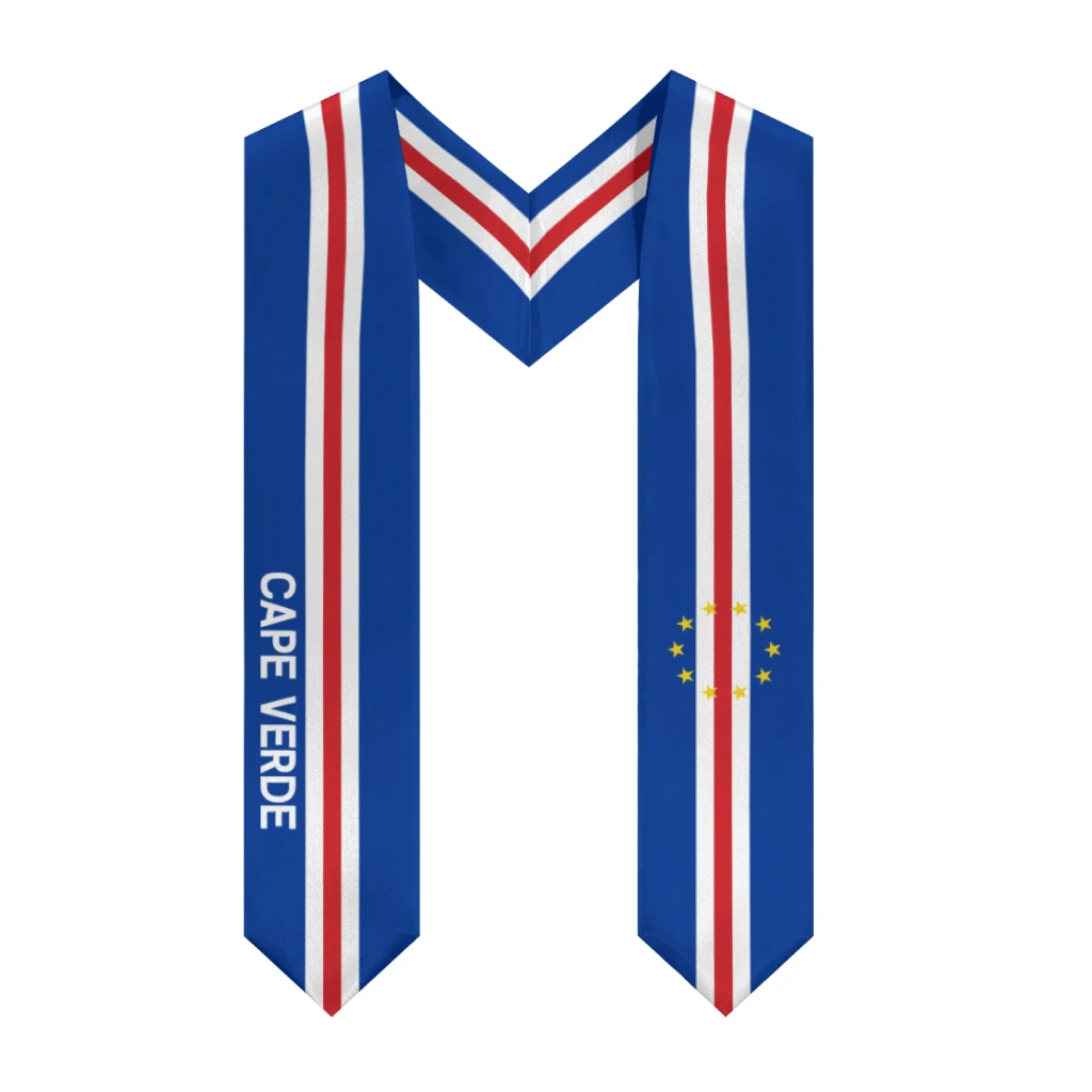 

More design Graduation shawl Cape Verde & United States Flag Stole Sash Honor Study Aboard International Students