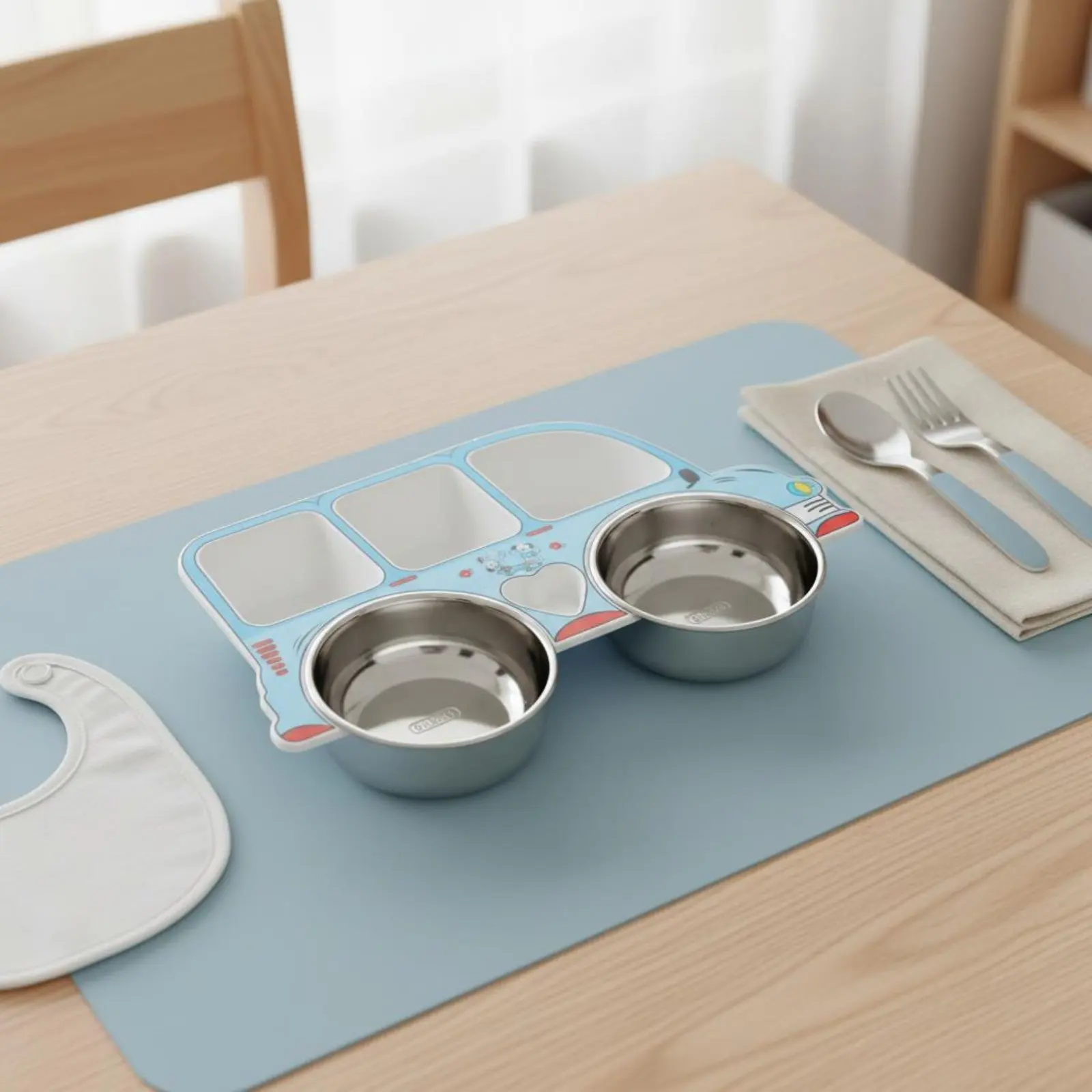 

Car Shaped Divided Plate Complimentary Car Shaped Plate 4 Section Food Tray Dishwasher Safe Young Child Feeding Set Hygienic