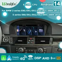 Wireless Carplay Android 14 Auto Radio Screen FOR BMW 5 Series E60 E61 E63 E64 3 Series E90 E91 E92 Car Multimedia player 4G LTE