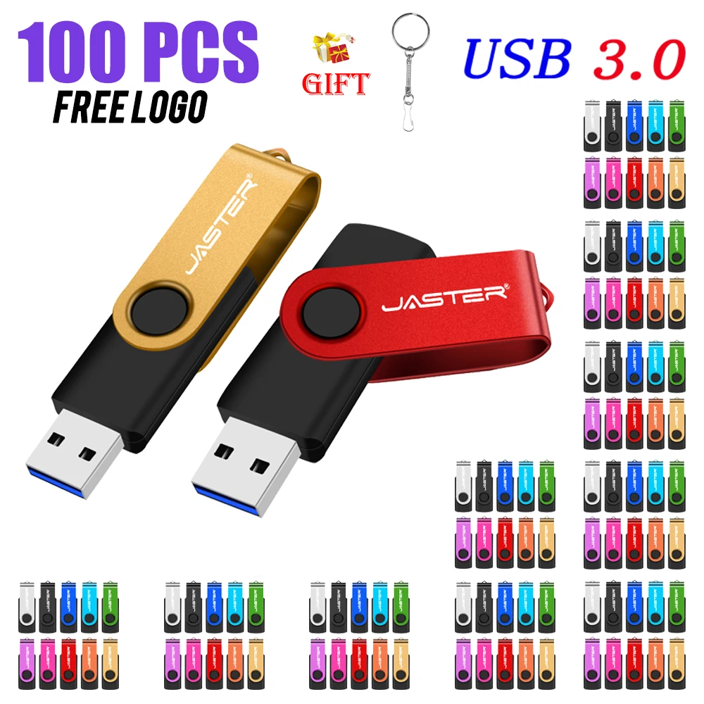 

Набор из 100 шт. USB-флешек 3.0 с поворотным механизмом, 128 ГБ, 64 ГБ, 32 ГБ, высокоскоростные, с возможностью нанесения логотипа, для бизнес-подарков