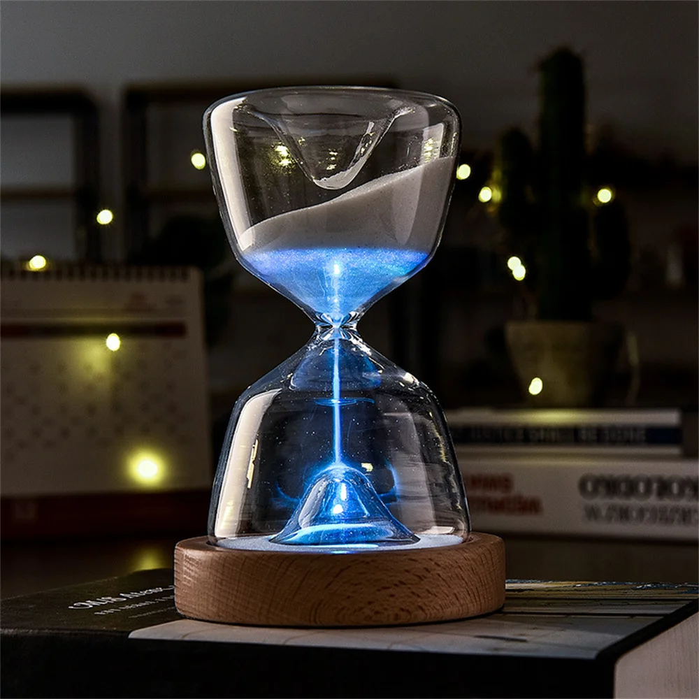 12-Color LED Hourglass Night Lamp, 15-Minute Timer, 2-in-1 Hourglass Timer Night Sleep Light, Suitable For Families And Children