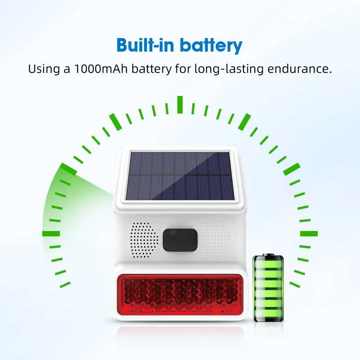 Alarm Siren Wireless Outdoor Siren Solar Powered with LED Flashing Light Alarm Security Systems for House Support Security