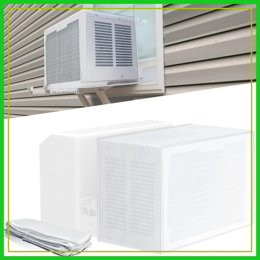 

Window AC Unit Cover for Midea U-Shaped 8000-12000 BTU, 20x12.2x13.4in, Mesh, Waterproof, Breathable, Anti-Leaf, White