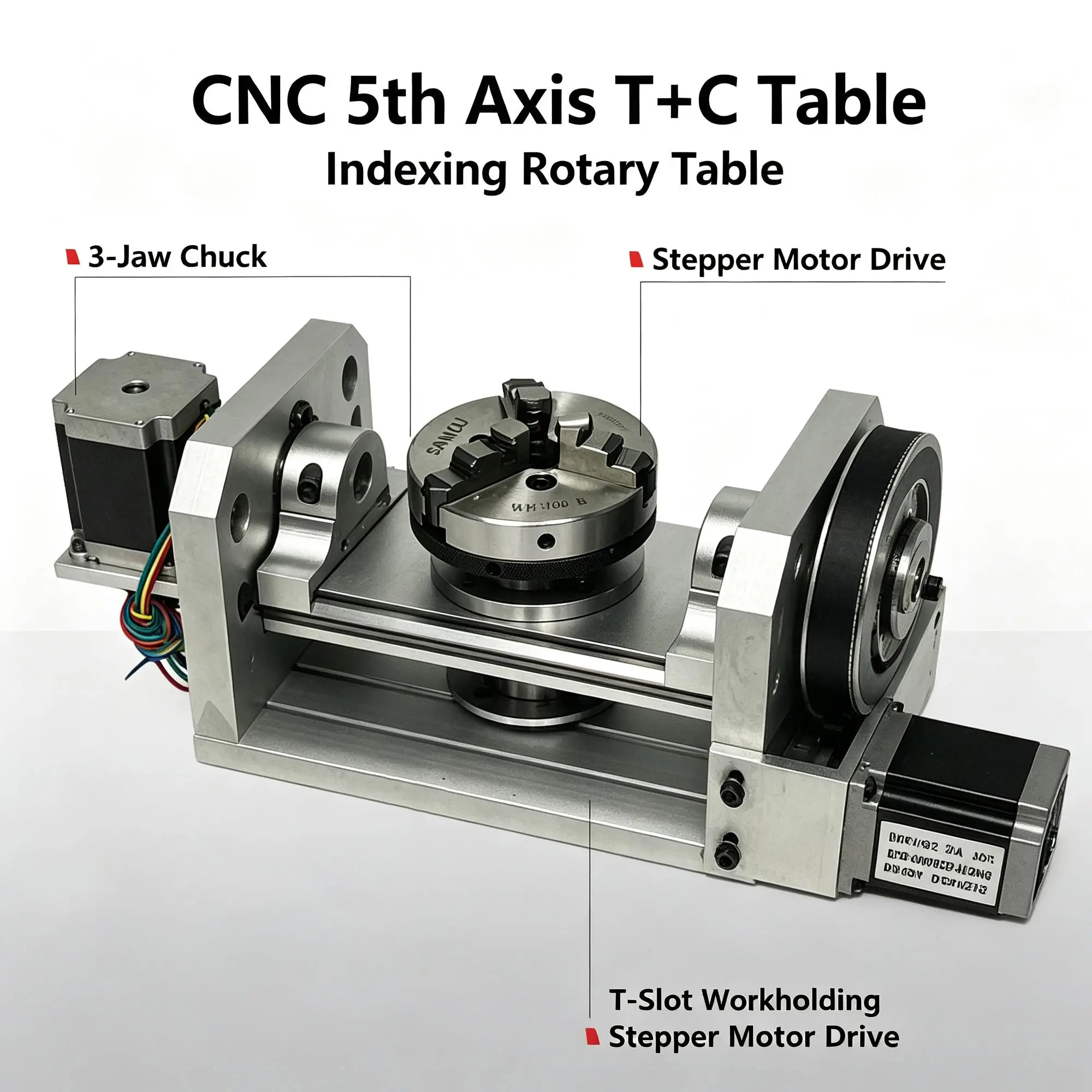 CNC 4Th Axis 5Th Axis A Axis Rotary Axis With Chuck For CNC Router Milling Machine Metal Wood Carving Machining Workholding Tool