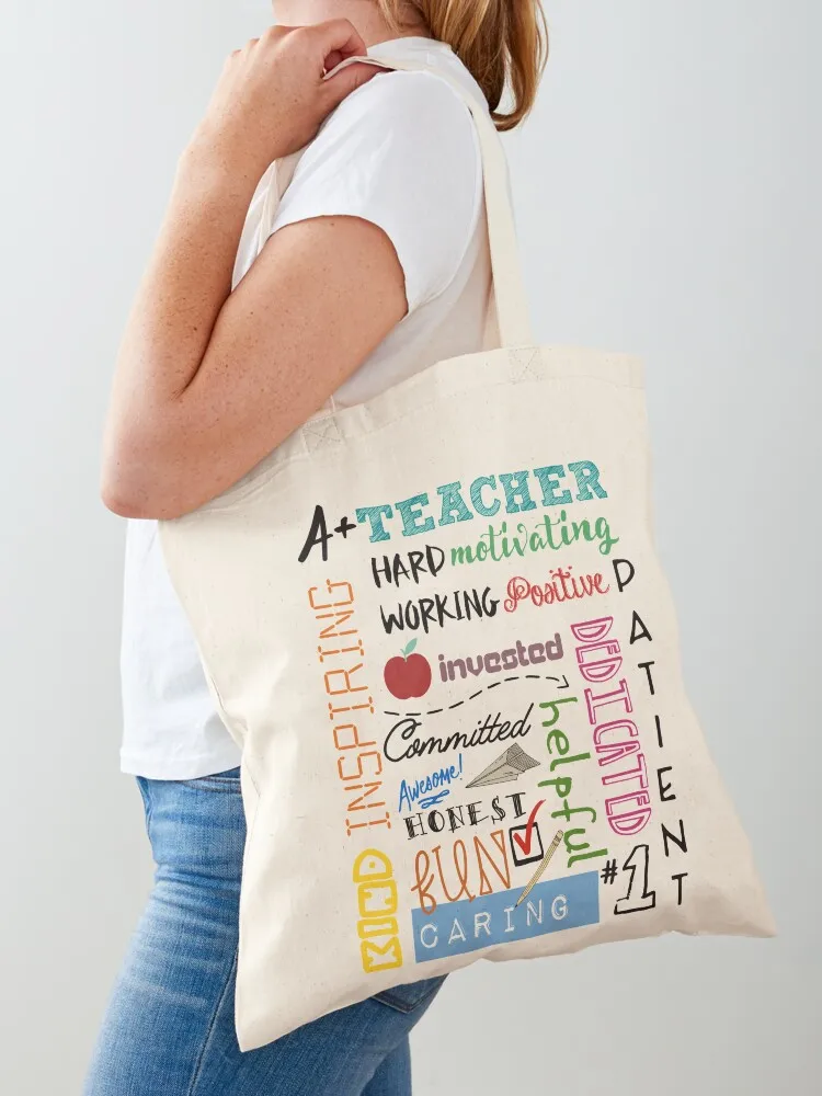 

A+ Teacher Tote Bag Canvas bag for women Eco bag supermarket folding tote