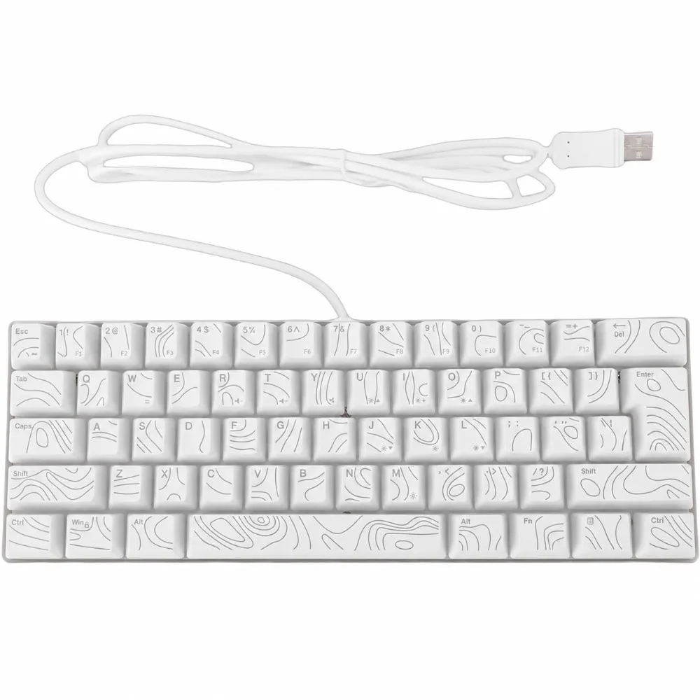61 Keys Wired Gaming Keyboard Ergonomic Mechanical Feel Gaming Keyboard 60% RGB Backlit USB Connection Keyboard For Home Use