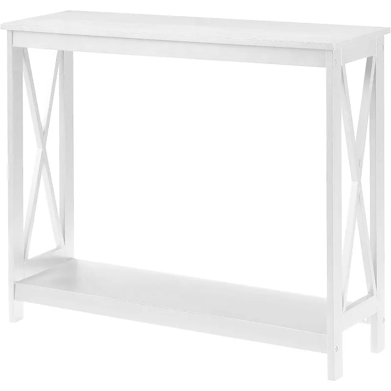 Oxford Console Table with Shelf, White