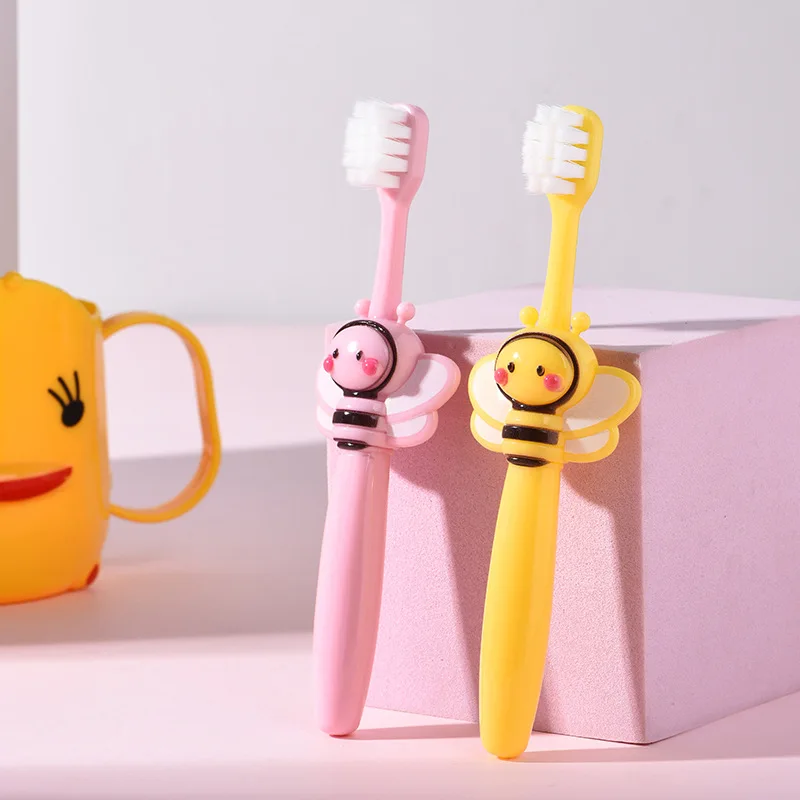 New Children's Toothbrush For Ages 3-12 Cute Cartoon Little Bee Ultra Fine Soft Fur Household Tooth Brush Caring For Teeth Oral