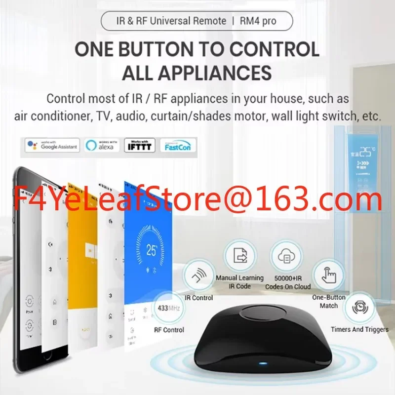 RM4 Pro Smart Home Automation WiFi IR RF Universal Intelligent Remote Controller Switch Work With Alexa