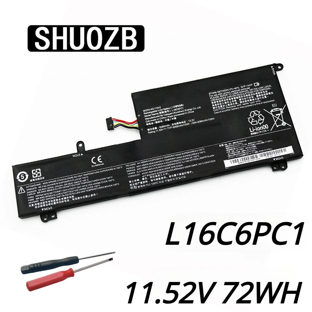 

SHUOZB L16C6PC1 Laptop Battery For Lenovo YOGA 720-15IKB 720-15IKB-80X7 720-15IKB-80X70091GE 80X7005CGE L16M6PC1 L16L6PC1 11.52V