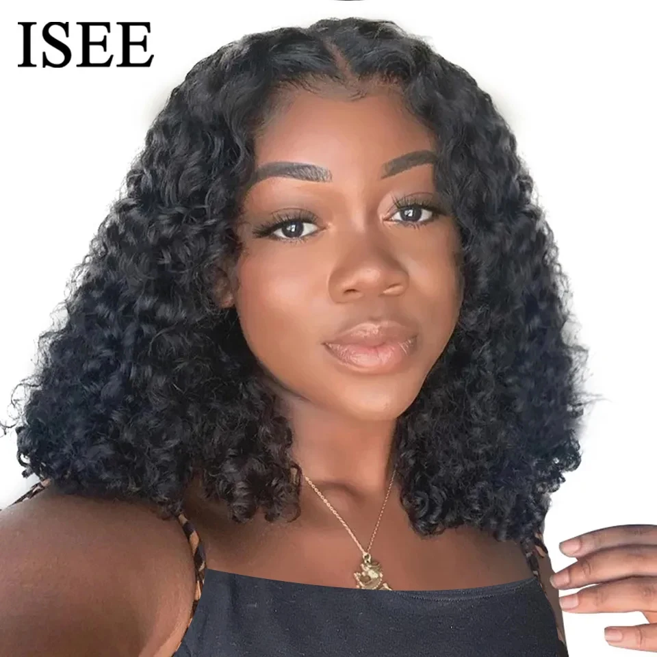 

Wear Go Wig ISEE HAIR Mongolian Water Wave Short Bob Human Hair Wigs 6x4 HD Lace Glueless Preplucked Human Wigs Ready To Go