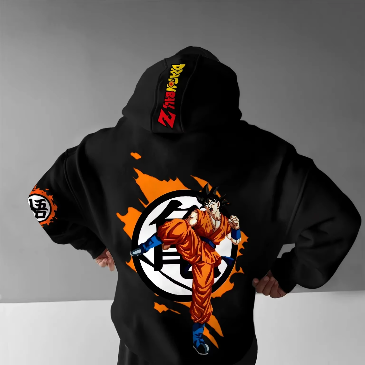 

The Latest Dragon Ball Animation Peripheral Printing Versatile Sweater Autumn and Winter Men's and Women's Loose Hooded Sweater