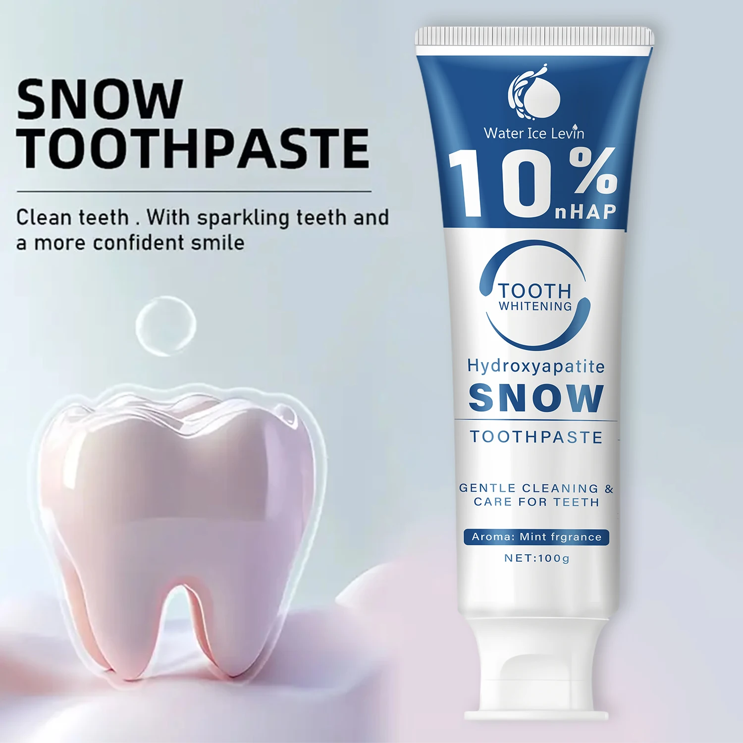 

10% Nano Whitening Toothpaste, Hydrated Calcium Phosphate Cleansing Toothpaste, Deep Cleansing, Gentle and Non-Irritating, Mint Flavored Fresh Breath Toothpaste