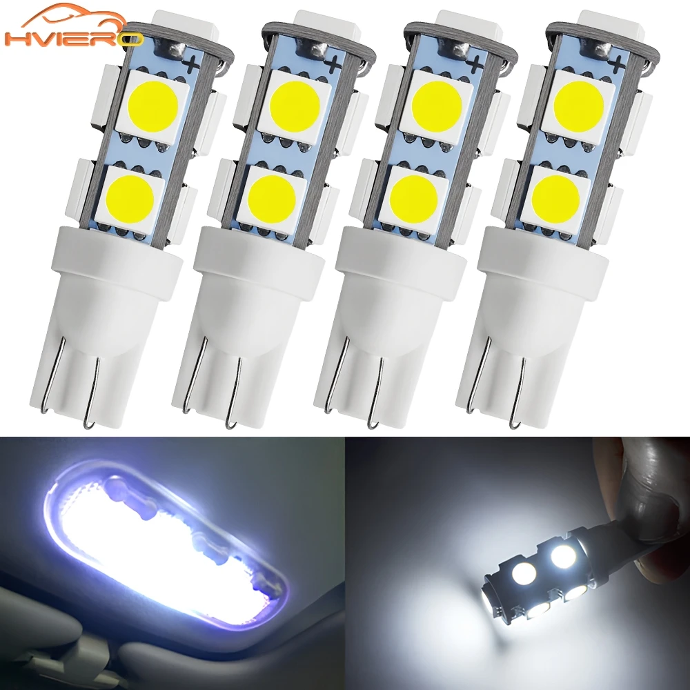 

T10 W5W 5050 White Waterproof 9LED Car 194 168 192 DC 12V Lights Auto Interior Bulb Reading Wedge Parking Backups Lighting Lamp