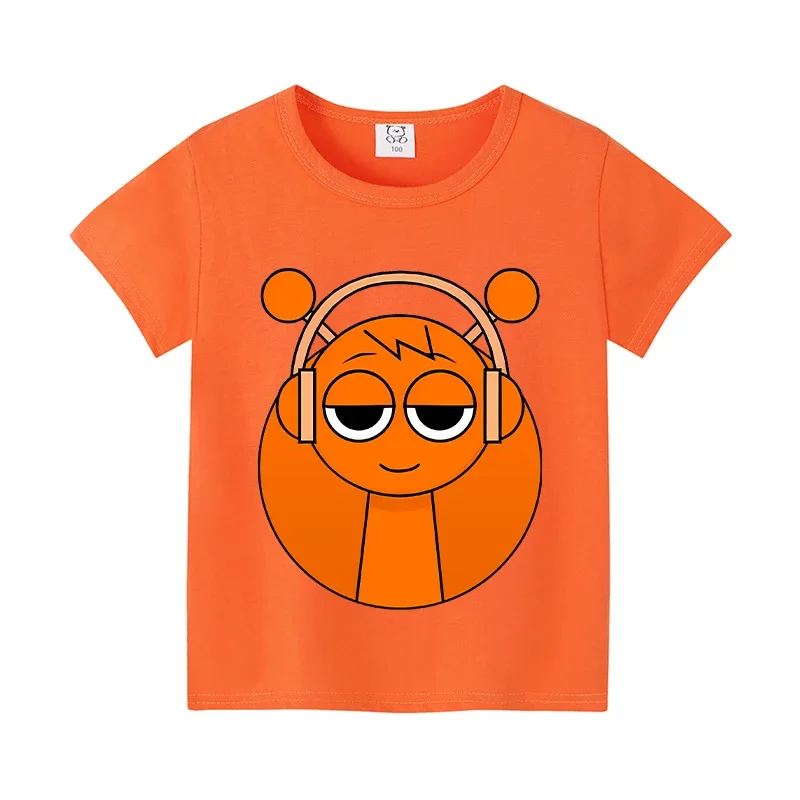 Sprunki Cute T-shirt Kids Incredibox Anime Cotton Clothes Boys Girls Summer Tees Short Sleeve Outdoor Sport Tops Children Gift