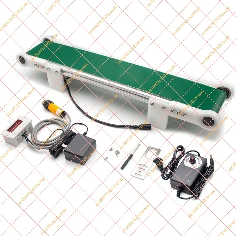 35-100cm Desktop Mini Conveyor Belt Automatic Counter DIY Production Line Friction Test Experimental Equipment
