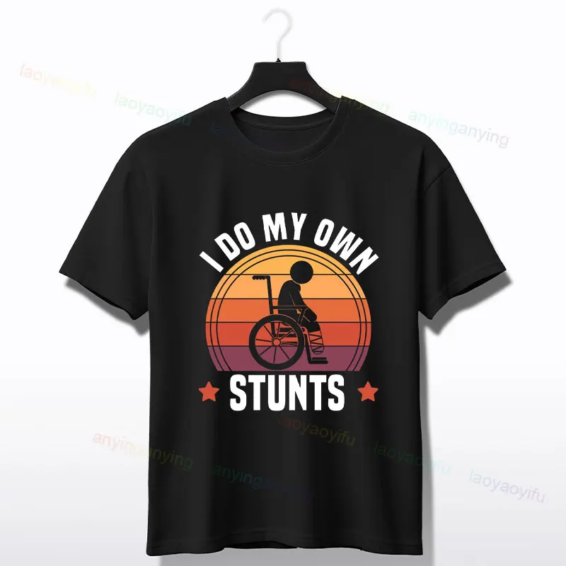 Je fais mes propres cascades puits blessure drôle main poignet T-Shirt à la mode à manches courtes col rond pur coton Humor Style T-Shirt Streetwear